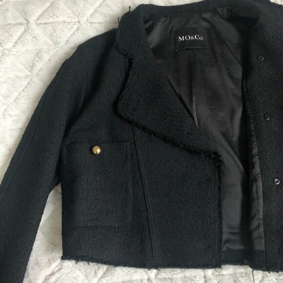 MO&Co. Vintage Cotton-blend Cropped Jacket_Women _ BLACK _ Size S - Picture 9 of 16